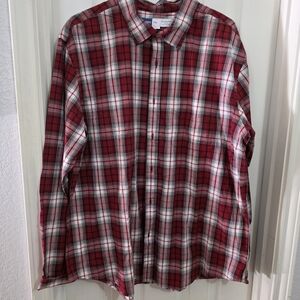 Old Navy Red and White Plaid Men's Shirt
